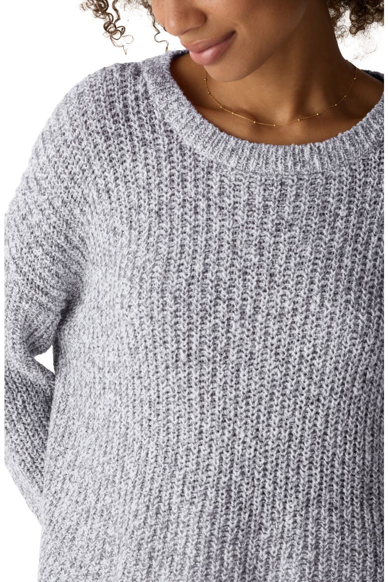 Crewneck Organic Cotton Blend Sweater, Alternate, color, DARK PEARL