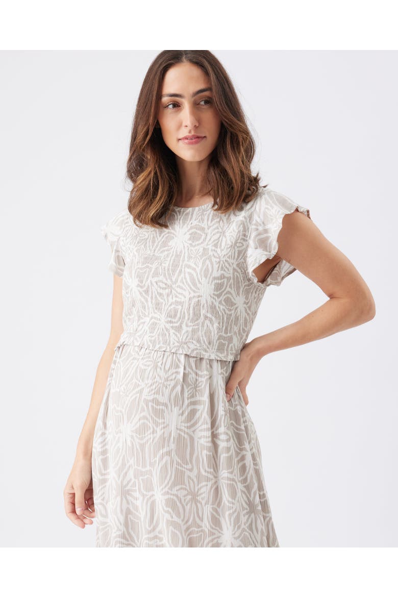Alona Nursing Dress, Alternate, color, Sand / White