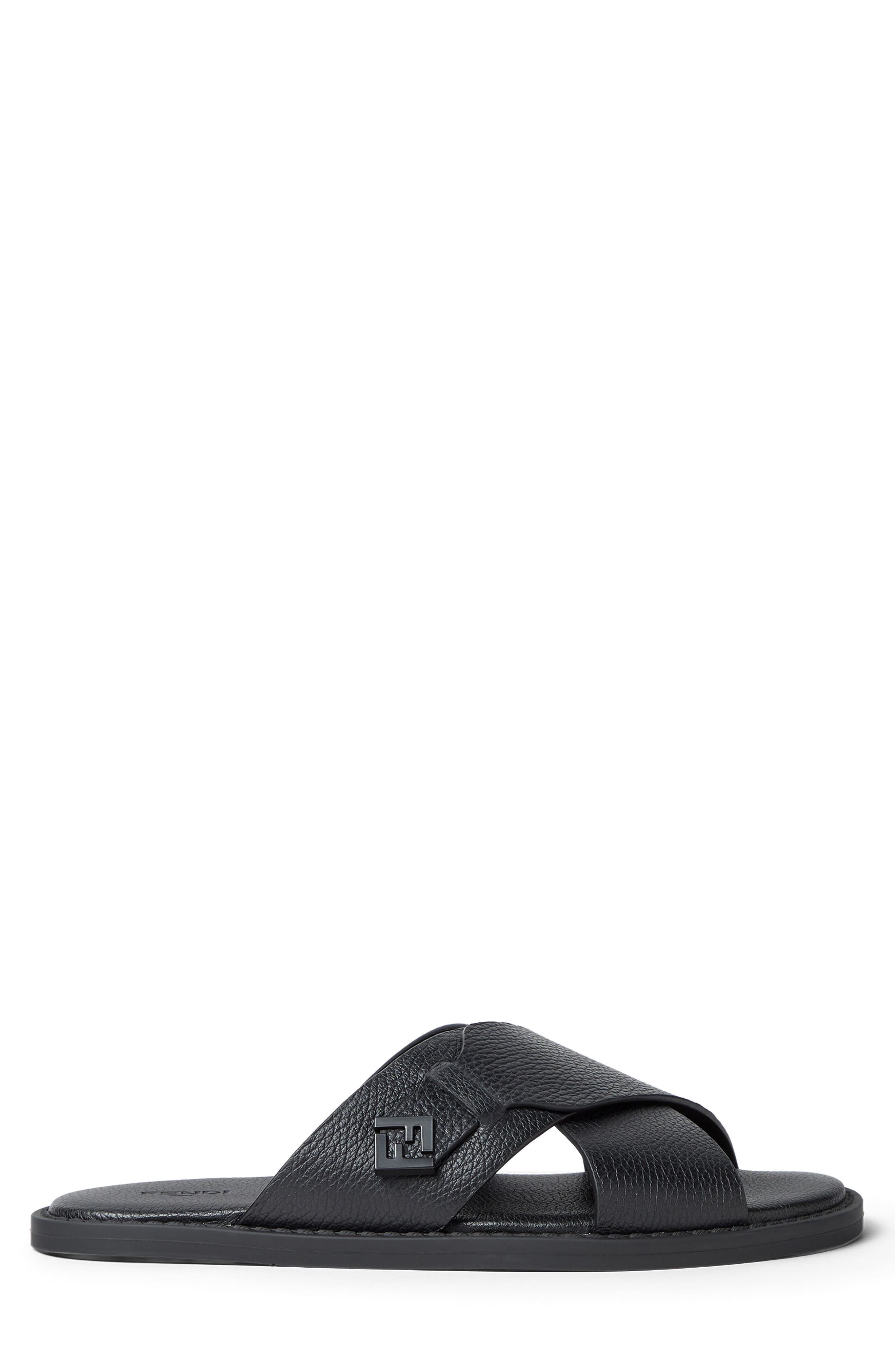 Fendi Squared FF Slide Sandal, Alternate, color, 
