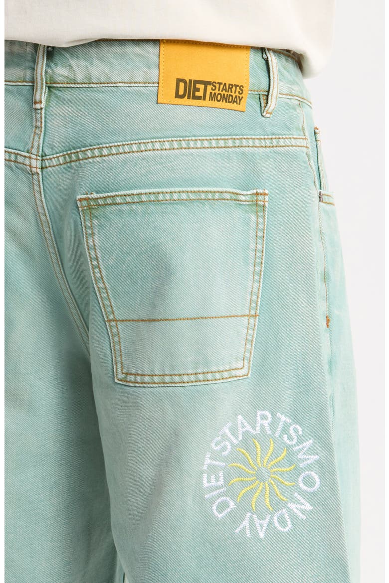 Sol Raw Hem Denim Shorts, Alternate, color, WASHED GREEN