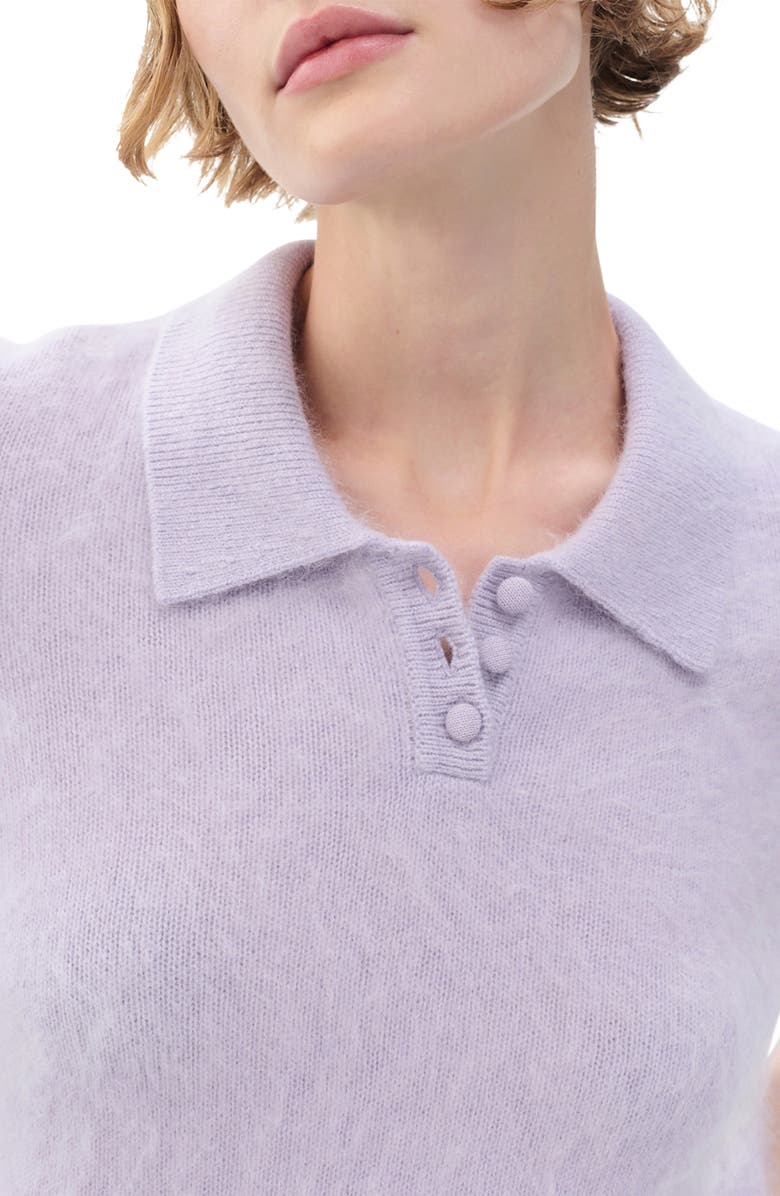 rag & bone Jada Brushed Cashmere Polo Sweater, Alternate, color, Lavender