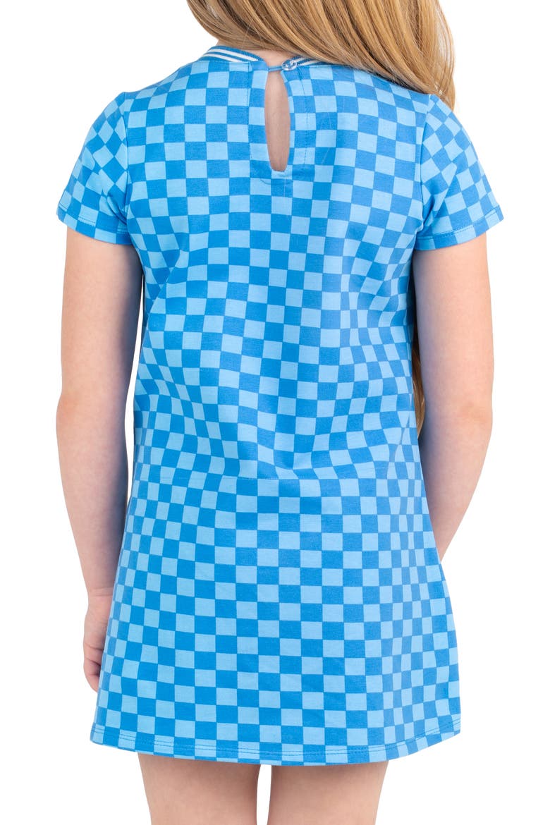 Kids' Checkered Knit Appliqué Dress, Alternate, color, BLUE