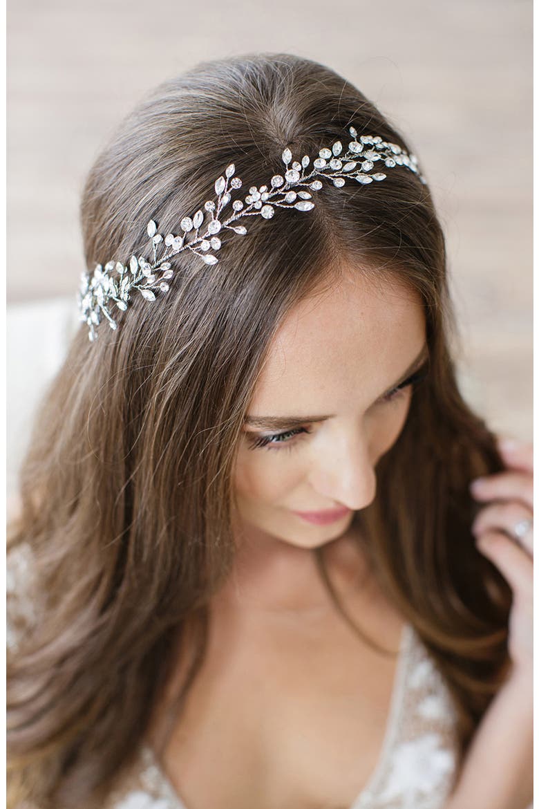 Bianca Crystal Halo & Sash, Alternate, color, SILVER