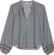 Veronica Beard Linds Split Neck Top