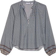 Veronica Beard Linds Split Neck Top