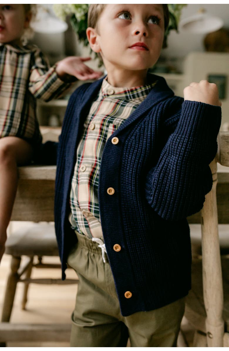 Little Paper Kids Smith Cardigan, Alternate, color, Navy