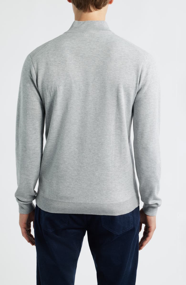 Peter Millar Coolspun Lite Quarter Zip Sweater, Alternate, color, British Grey