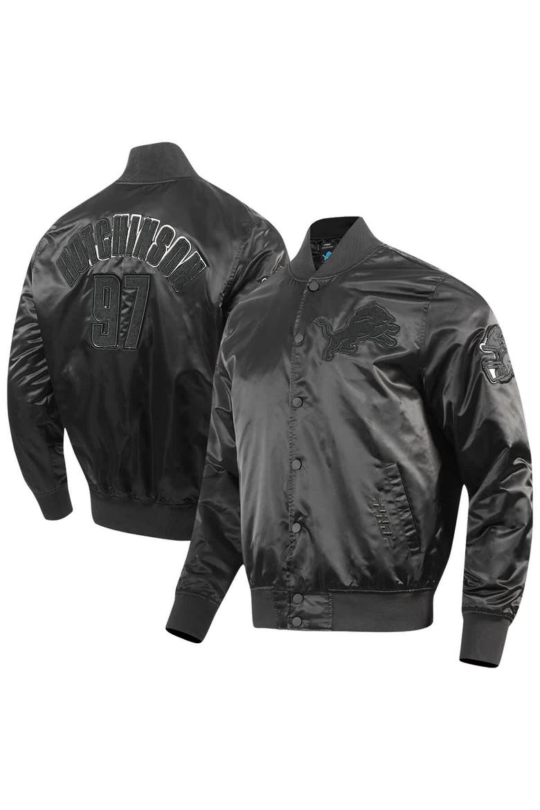 Men's Pro Standard Aidan Hutchinson Black Detroit Lions Player Full-Snap Jacket, Main, color, Black