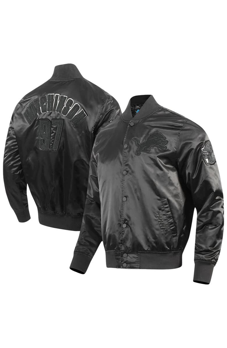 PRO STANDARD Men's Pro Standard Aidan Hutchinson Black Detroit Lions Player Full-Snap Jacket, Main, color, Black