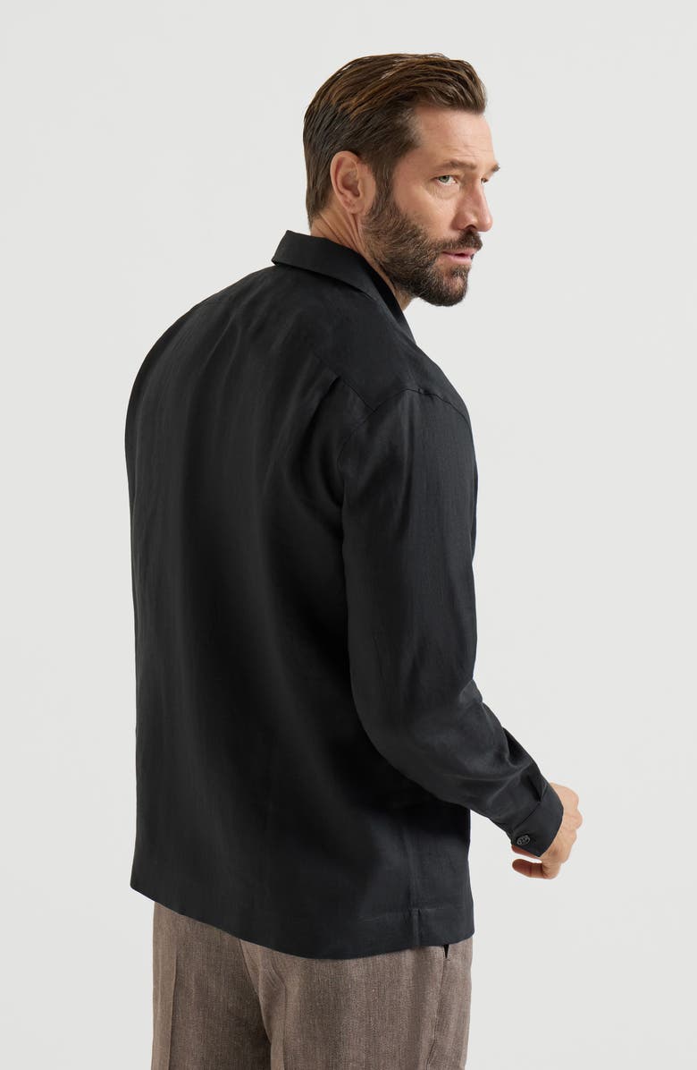 Brunello Cucinelli Shirt with Crête details, Alternate, color, Black