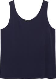 Eileen Fisher Slim Fit Scoop Neck Silk Tank