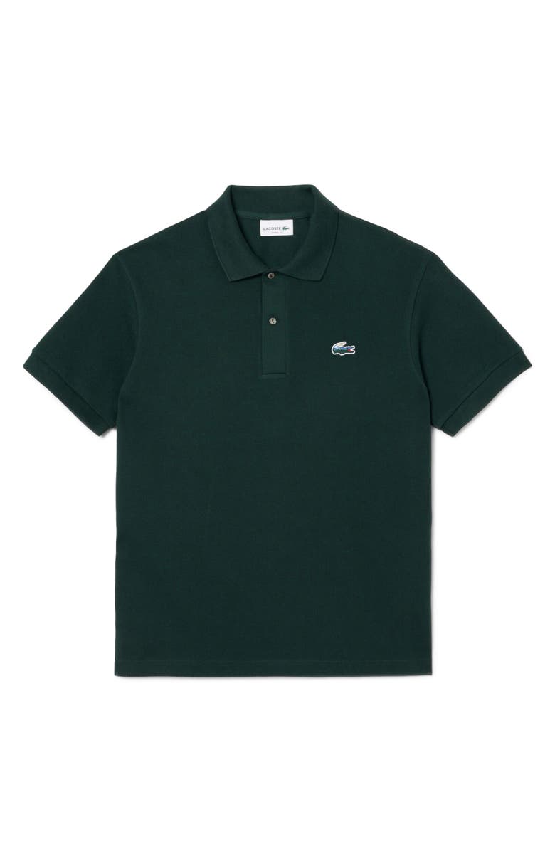 Lacoste Classic Fit Landscape Crocodile Cotton Piqué Polo, Main, color, Sinople