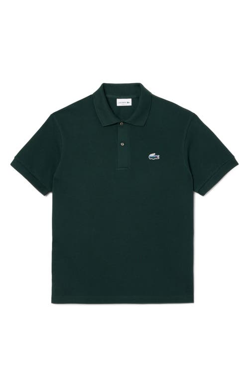Lacoste Classic Fit Landscape Crocodile Cotton Piqué Polo In Green