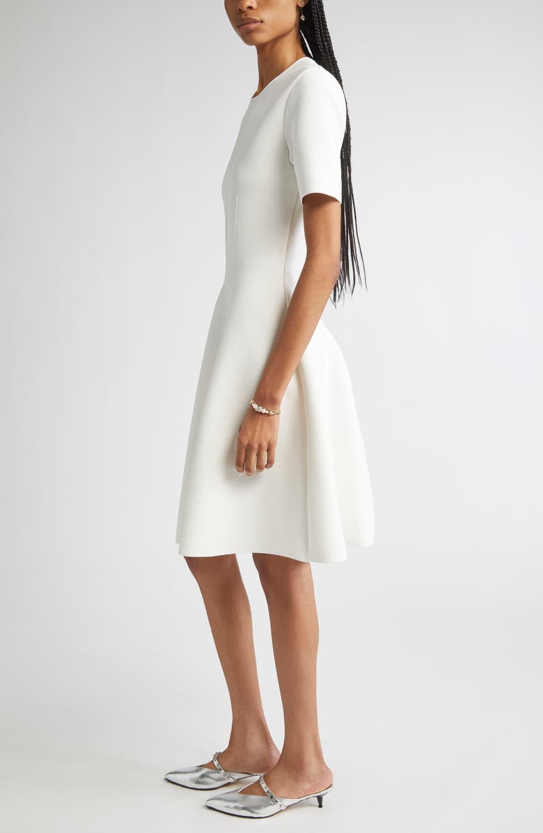 McQueen Jersey Fit & Flare Dress, Alternate, color, Ivory
