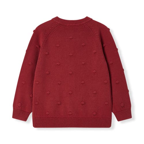 Milkbarn Knit Popcorn Cardigan In Burgundy