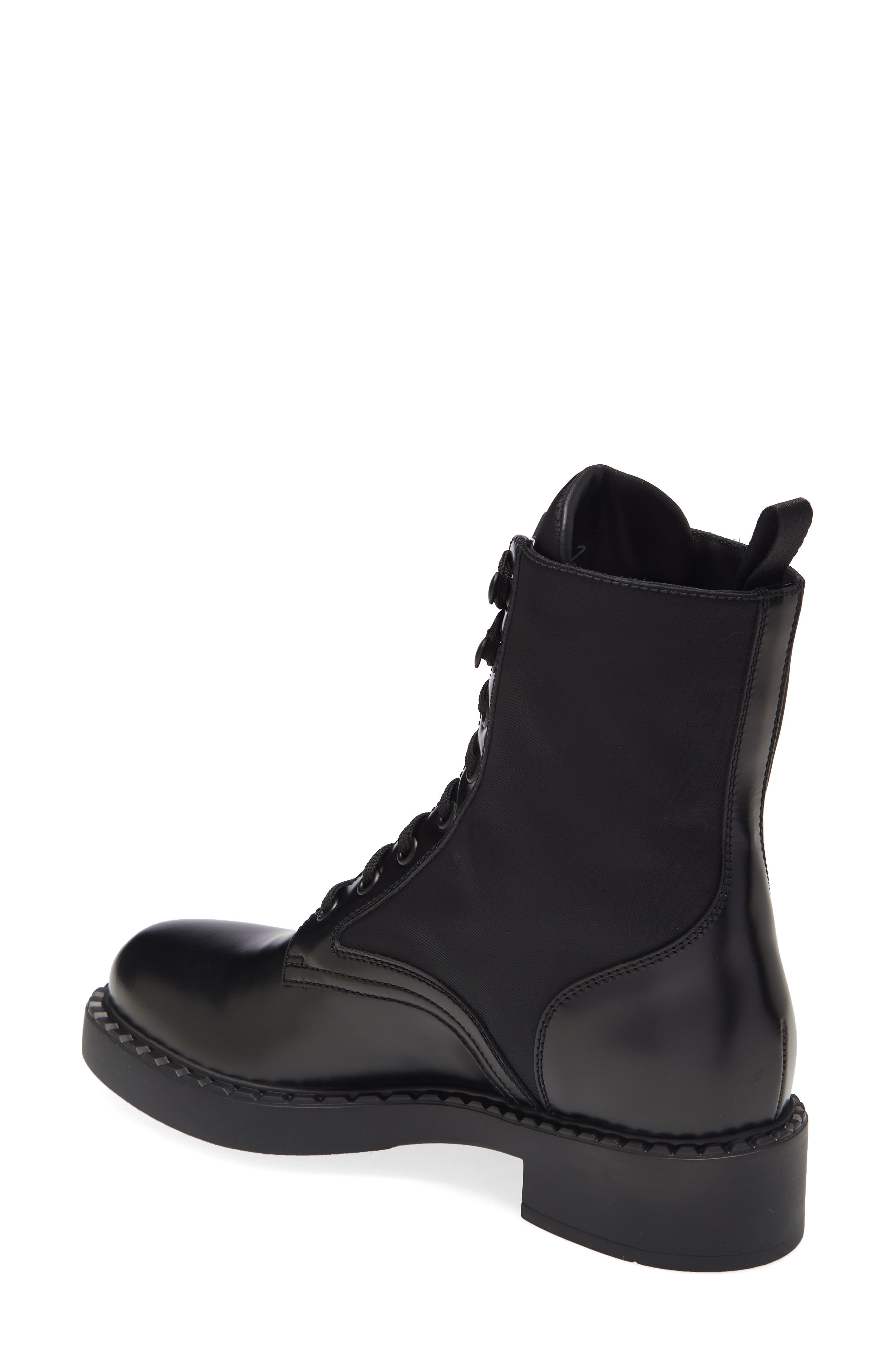 Prada Lug Sole Combat Boot, Alternate, color, 