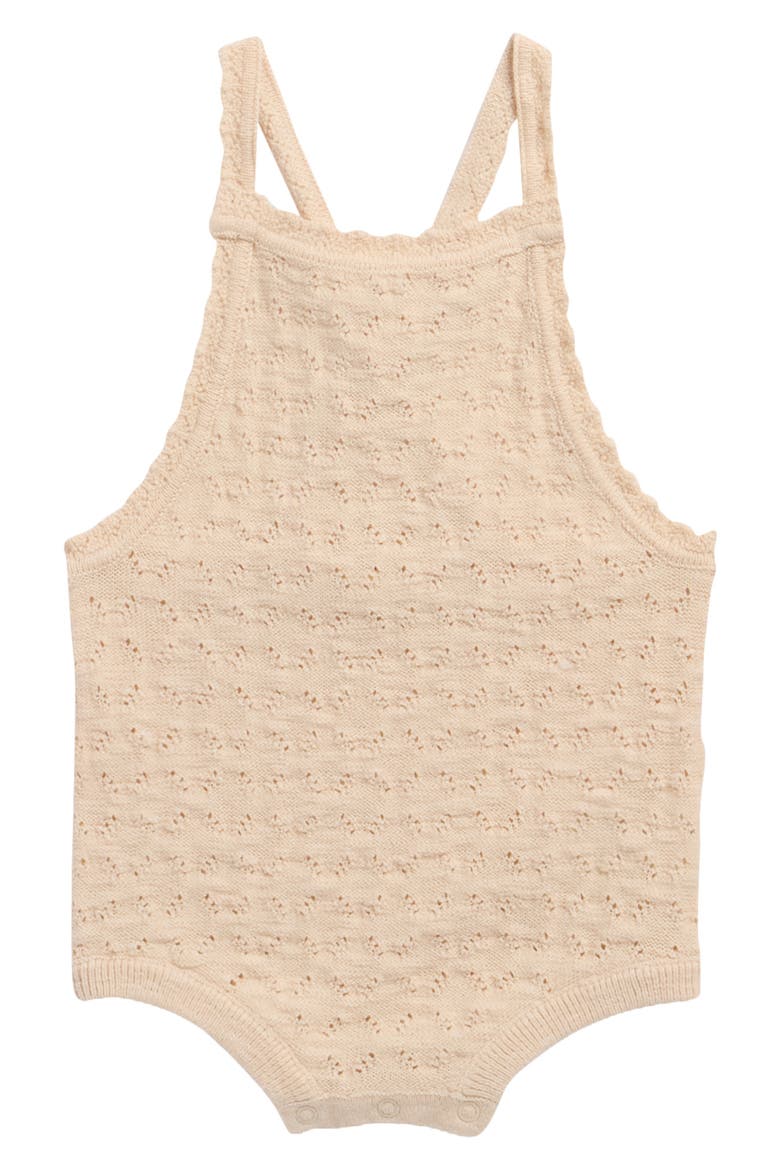 Annie Organic Cotton Pointelle Romper, Main, color, ECRU