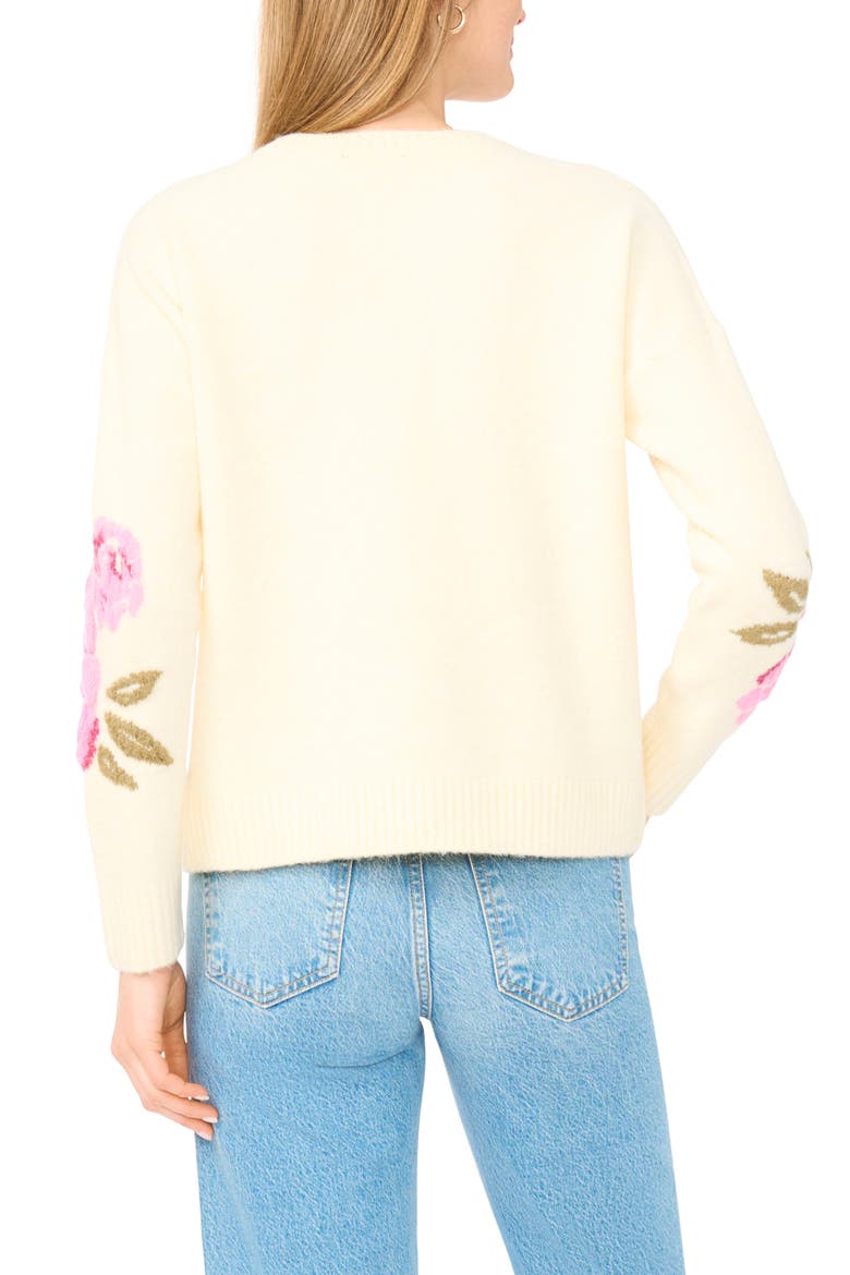 Floral Sweater, Alternate, color, LEMON MIST