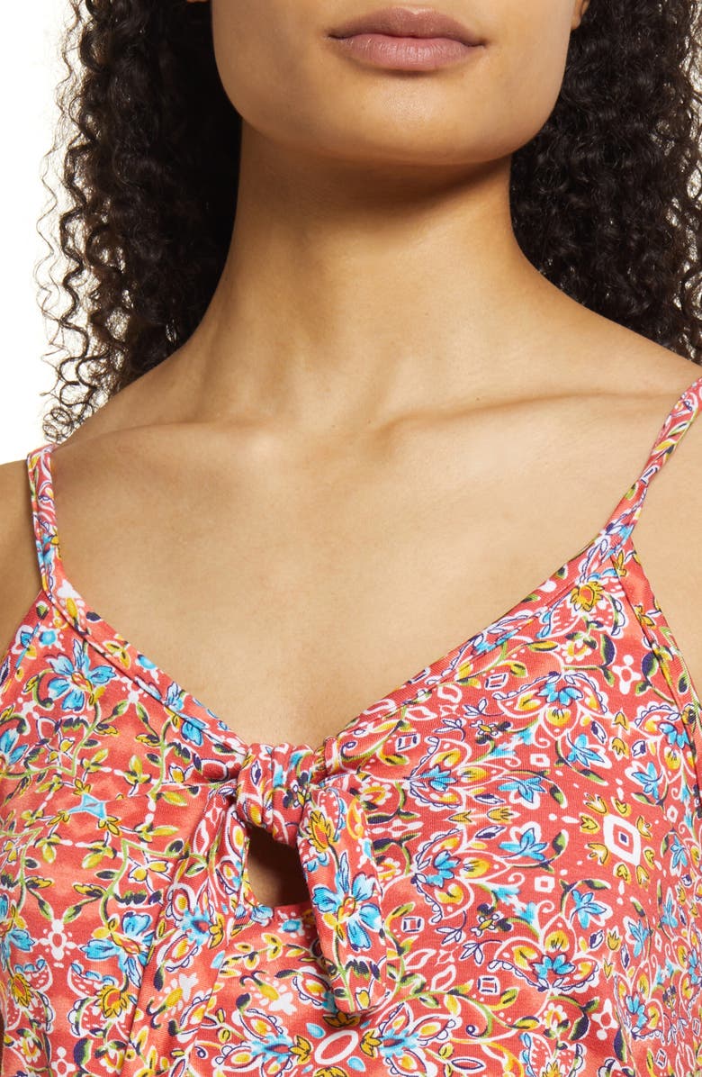 Loveappella Tie Front Maxi Sundress, Alternate, color, 