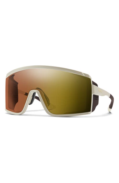 Smith Pursuit 148mm Chromapop™ Glacier Photochromic Polarized Shield Sunglasses In Ct Matte Bone/glacier Copper