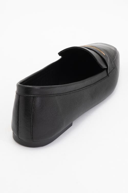 Forever & Always Shoes Iridessa Leather Flat Loafers In Black Leather
