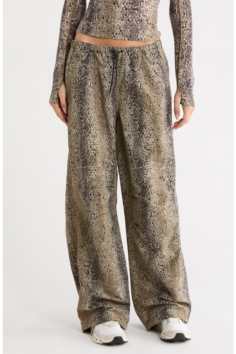x Zendaya Python Print High Waist Wide Leg Performance Pants, Main, color, ANTLER/ BLACK