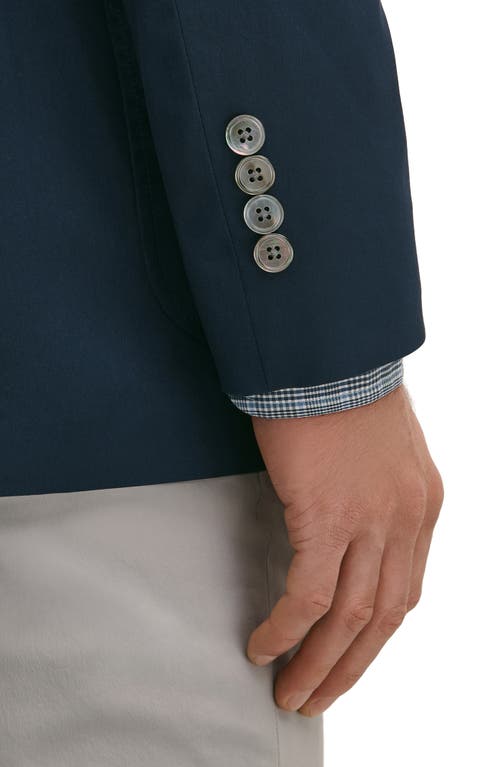 Brooks Brothers Performance Series Navy Stretch Cotton Blend Blazer Jacket In Blue