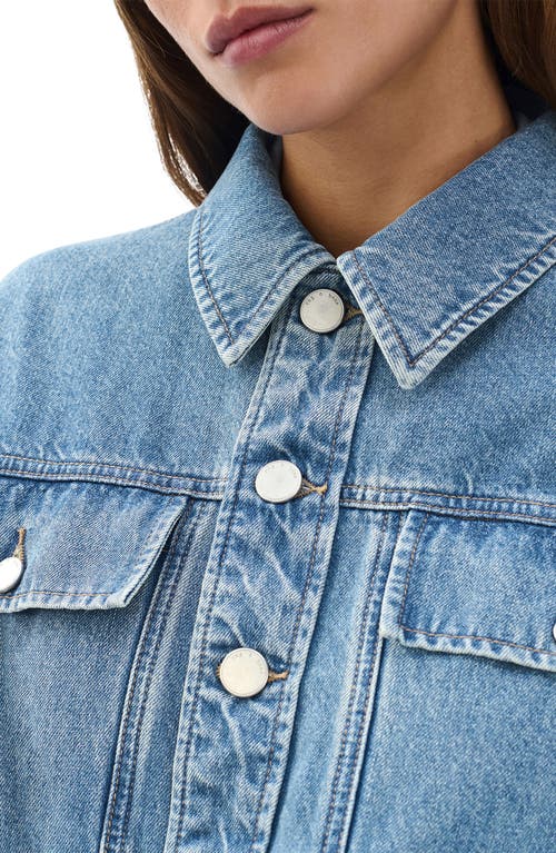 Rag & Bone Womens Ithca Amy Drawstring-waist Denim Jacket In Blue