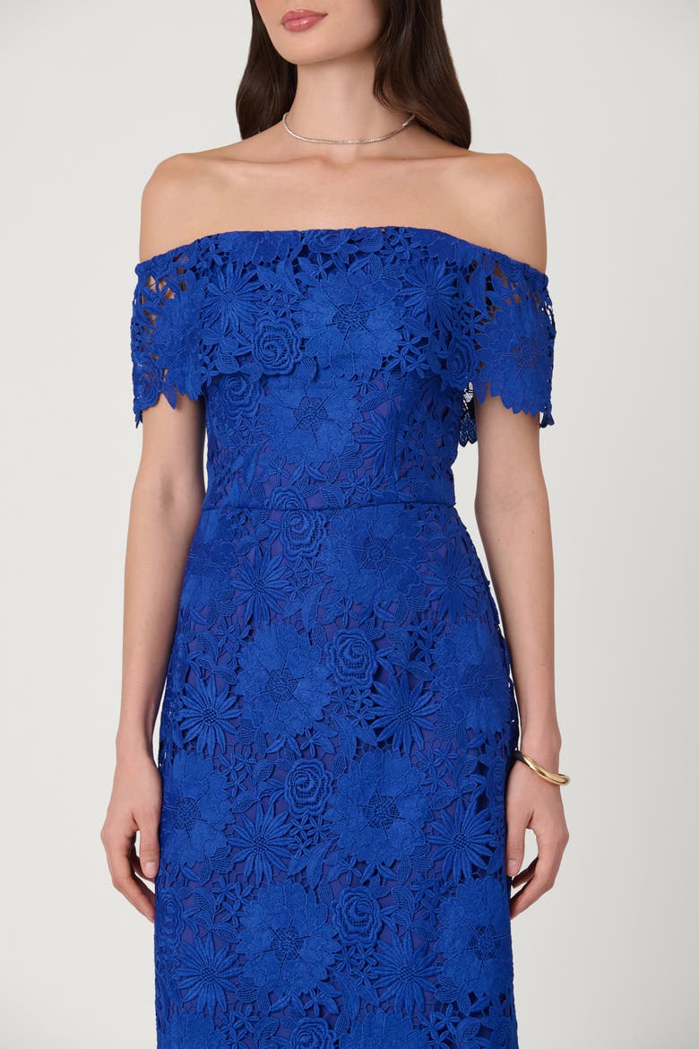 Midnight Garden Lace Avril Dress, Alternate, color, Cobalt