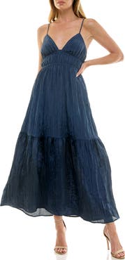 Socialite Cami Empire Waist Tiered Maxi Dress