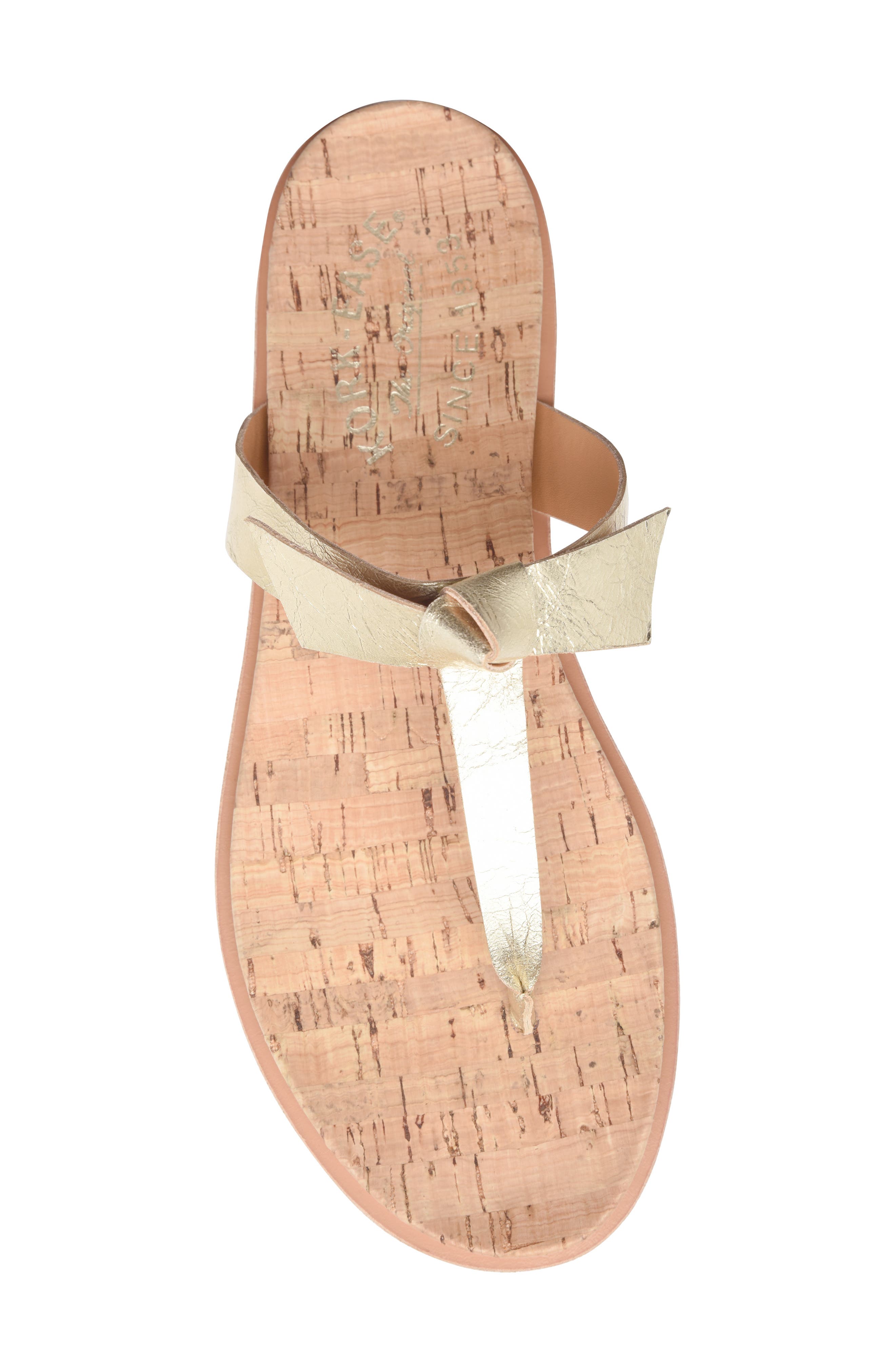 T-Strap Sandal, Alternate, color, GOLD LEATHER