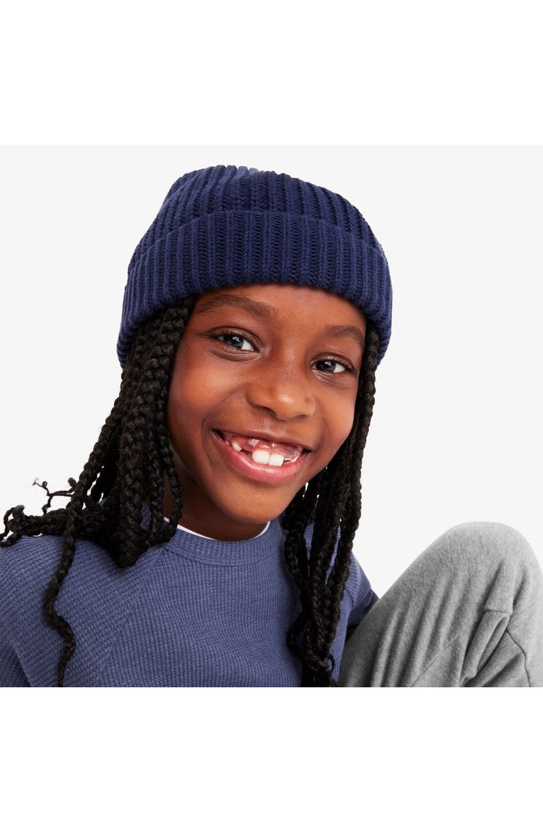 Primary Kids Cotton Beanie, Alternate, color, Navy