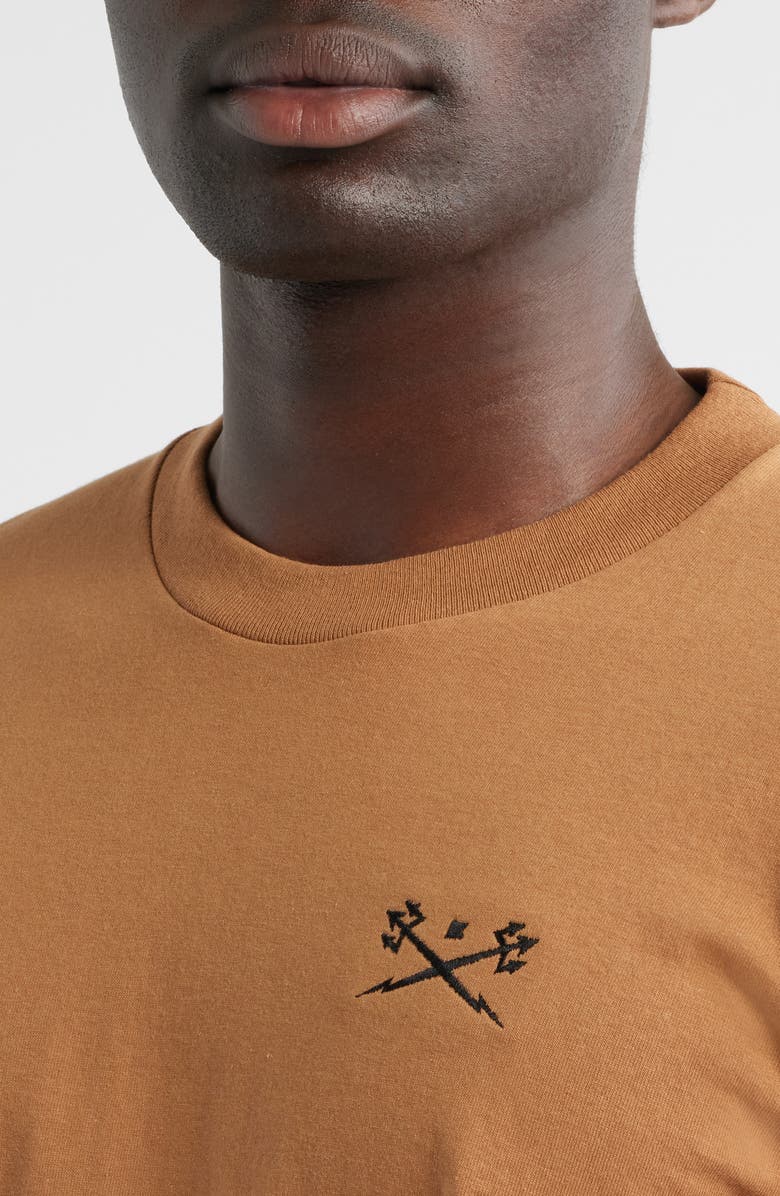 DARK SEAS Go-To Embroidered Long Sleeve T-Shirt, Alternate, color, Brown Sugar