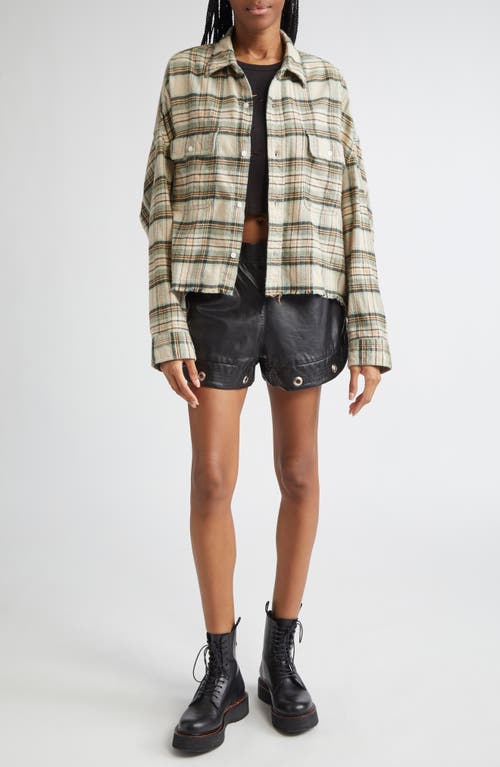 R13 Plaid Shirt With Frayed Hem In Multi