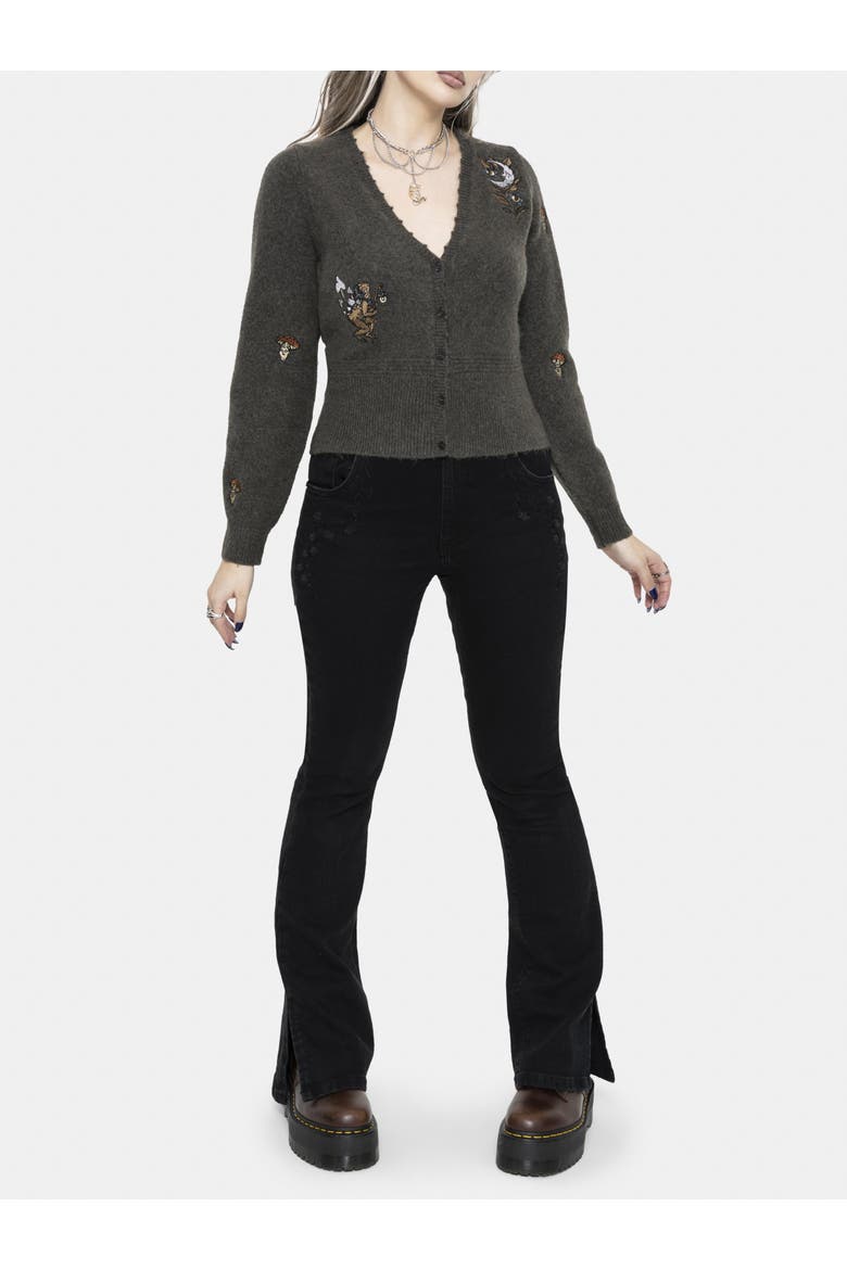 Hexborn Baba Yaga Knit Cardigan, Alternate, color, Grey