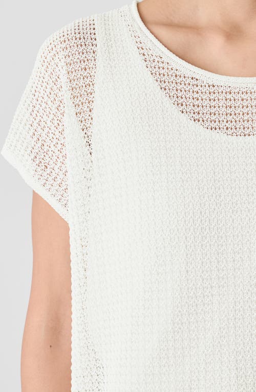 Eileen Fisher Crewneck Organic Cotton Cord Sweater In Ivory