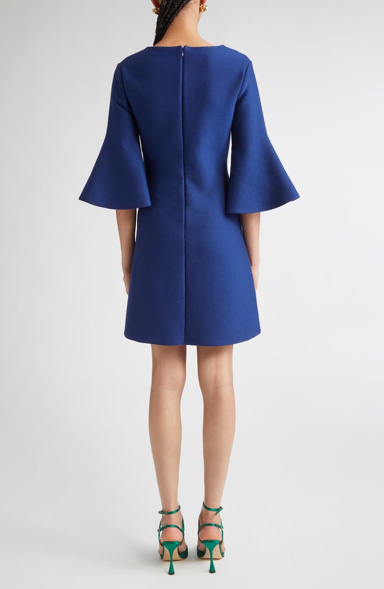 Carolina Herrera Floral Jacquard A-Line Dress, Alternate, color, Dark Navy Multi