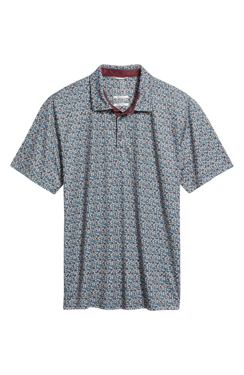 Swannies Ridge Floral Performance Golf Polo, Alternate, color, Maroon