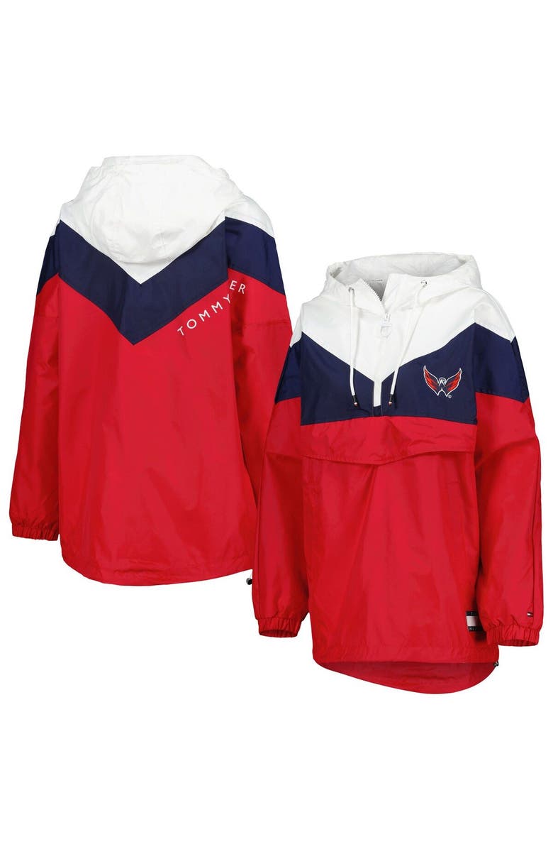 Tommy Hilfiger Women's Tommy Hilfiger Navy/Red Washington Capitals Staci Half-Zip Windbreaker Jacket, Main, color, Navy