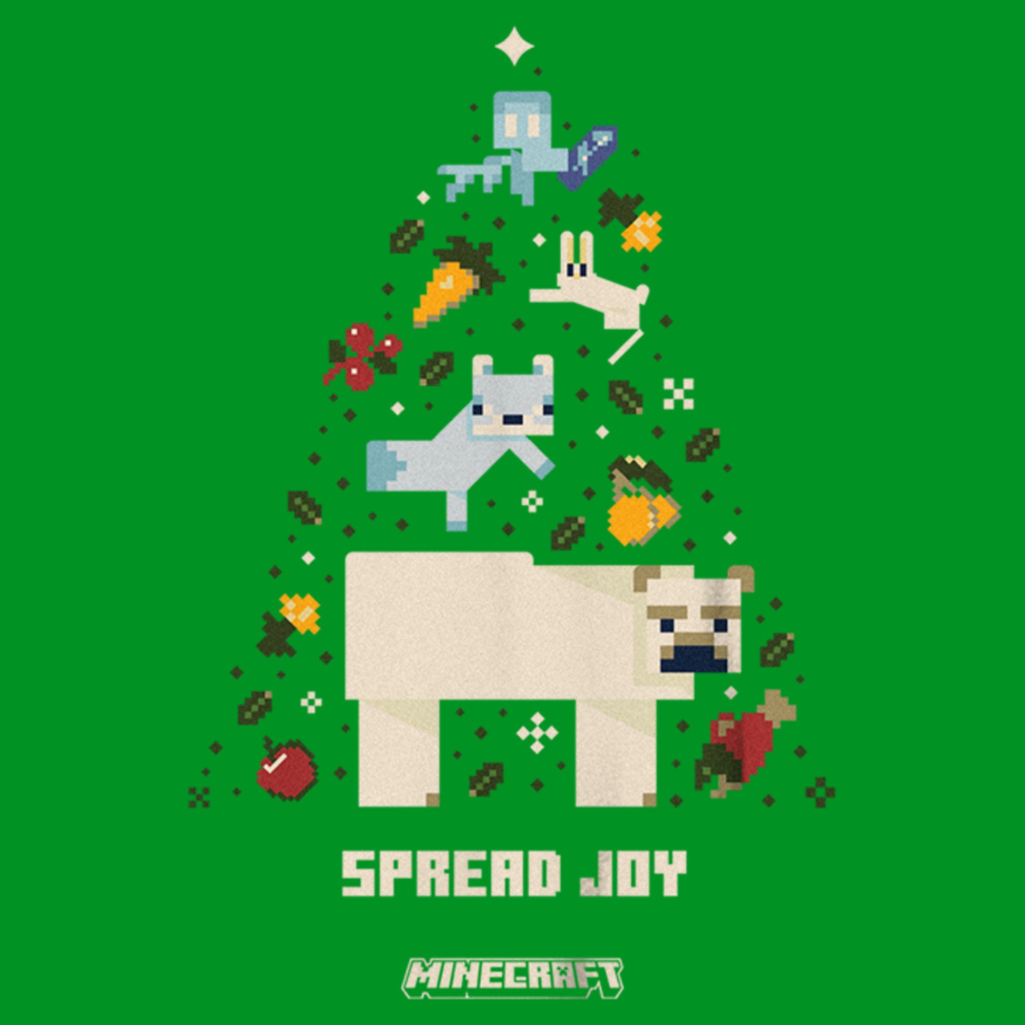 MINECRAFT Boys' Spread Joy Christmas Tree Short Sleeve Graphic T-shirt ...