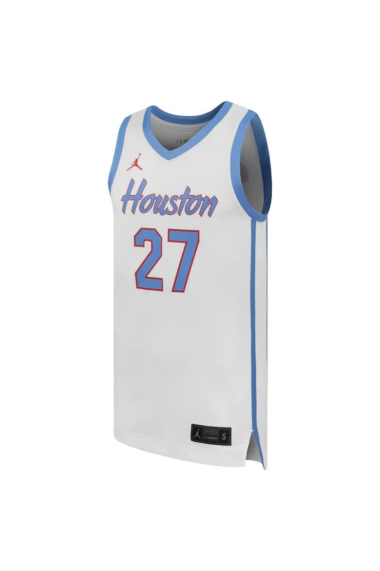 Men's Jordan Brand #27  White Houston Cougars Replica Basketball Jersey, Alternate, color, White
