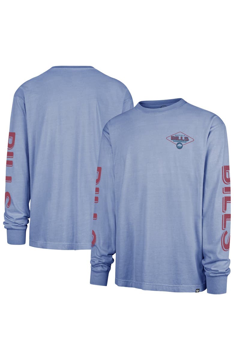'47 Men's '47 Light Blue Buffalo Bills Cairn Ravine Foundation Throwback Long Sleeve T-Shirt, Main, color, 