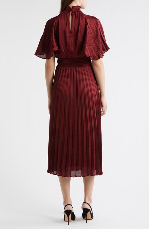 Julia Jordan Flutter Sleeve Pleated Midi Dress