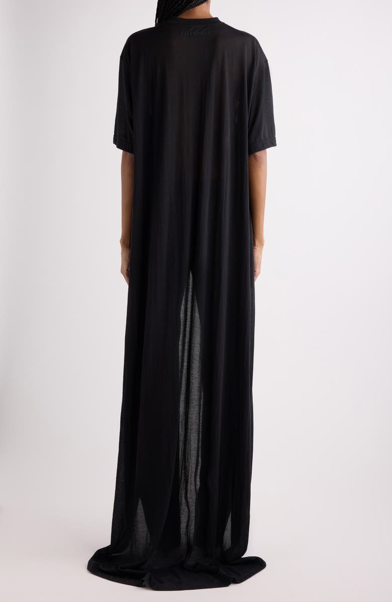 Balenciaga Crop Train T-Shirt, Alternate, color, Black