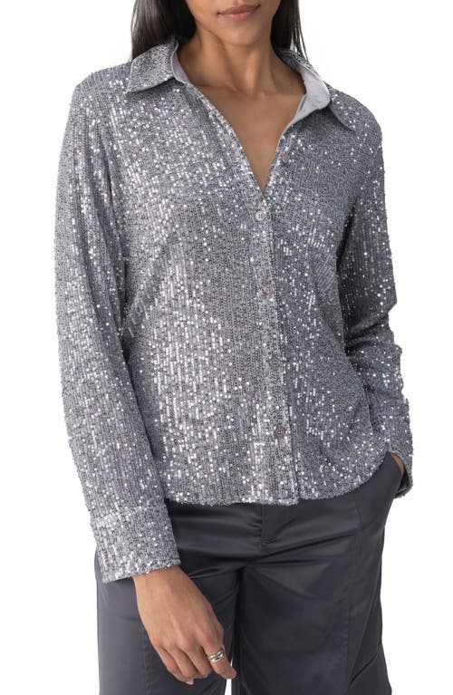 Sanctuary Radian Sequin Shirt in Gun Metal 