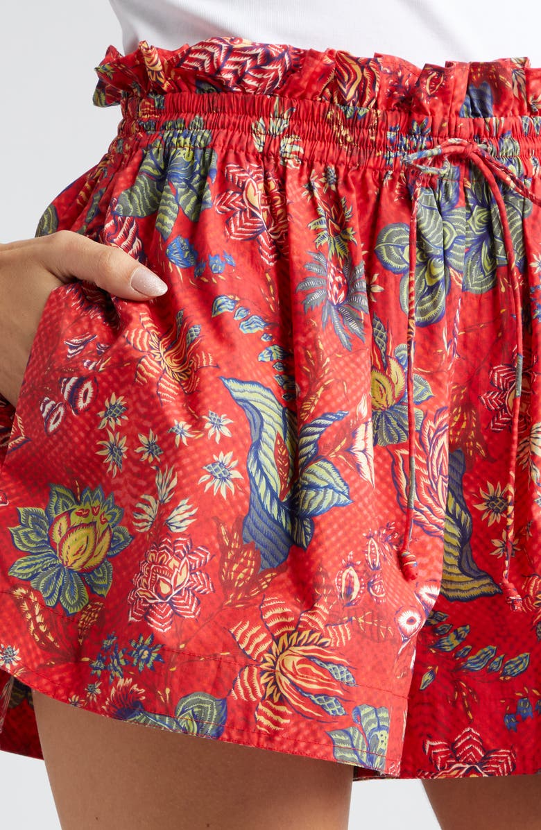Ulla Johnson Devin Floral Cotton Drawstring Shorts, Alternate, color,