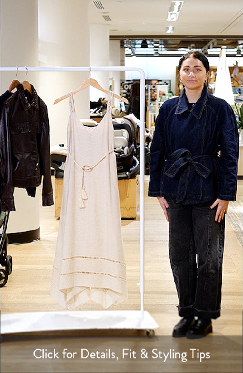 Ladder Stitch Detail Handkerchief Hem Cotton & Linen Dress, sales video thumbnail