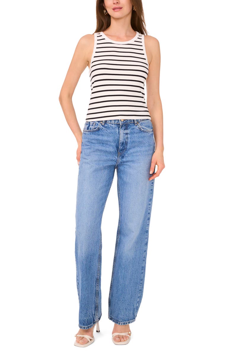 Vince Camuto Stripe Crop Tank, Alternate, color, Birch
