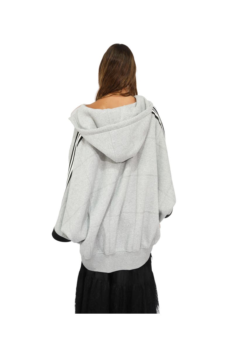 Living by the Ocean Oversized Striped Hoodie, Alternate, color, Grey