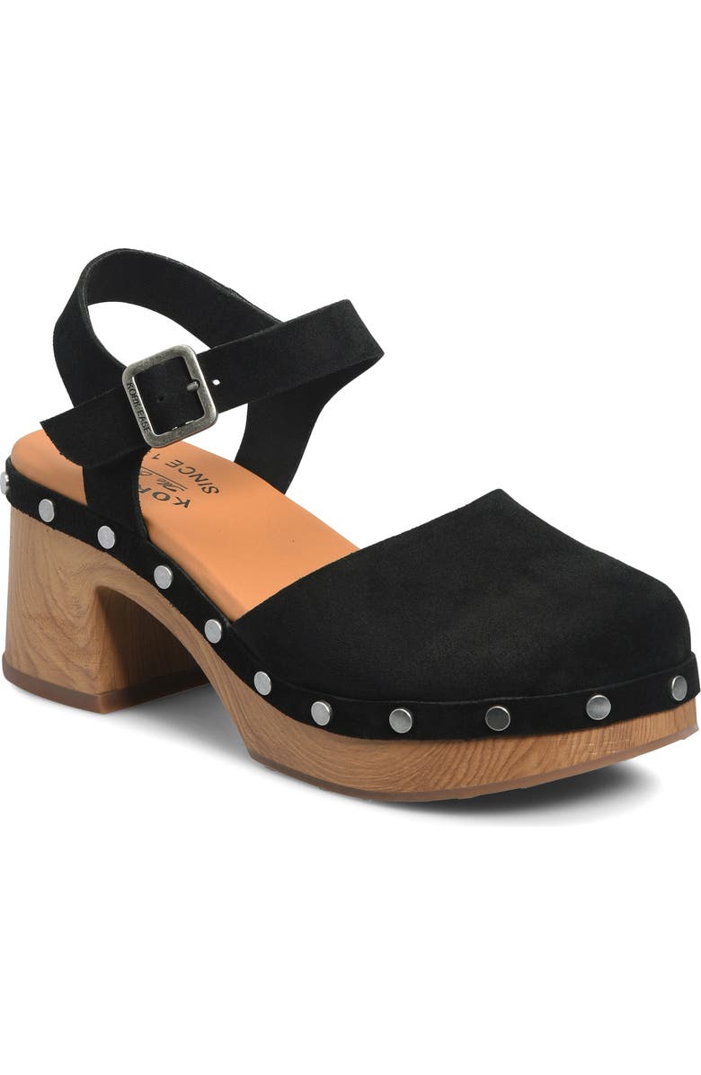 Kork-Ease<sup>®</sup> Tribecca Ankle Strap Platform Clog, Main, color, Black Suede